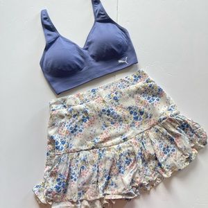 Puma sports bra and floral skort bundle